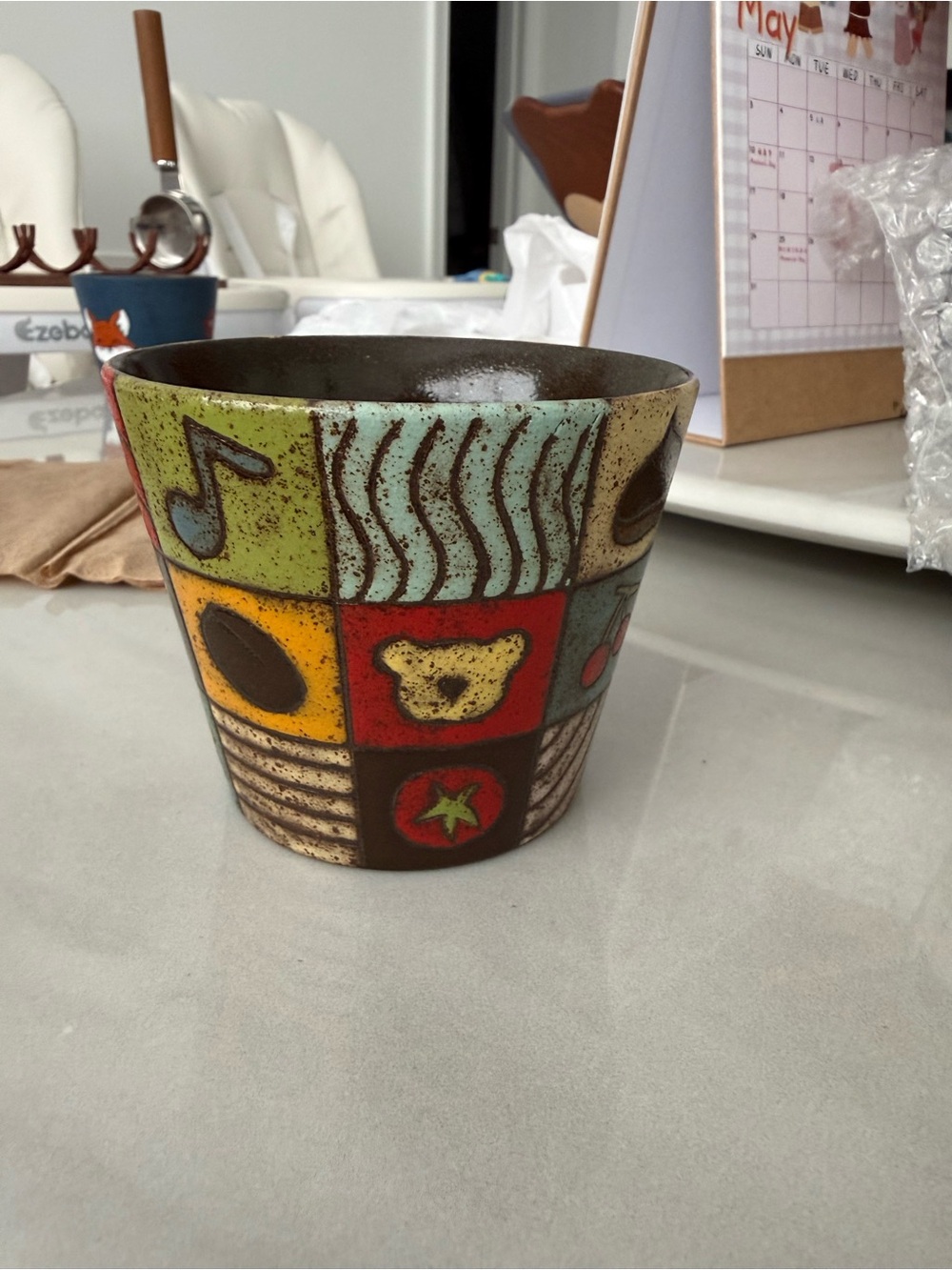 Decorative Multicolor Patterned Ceramic Cup
